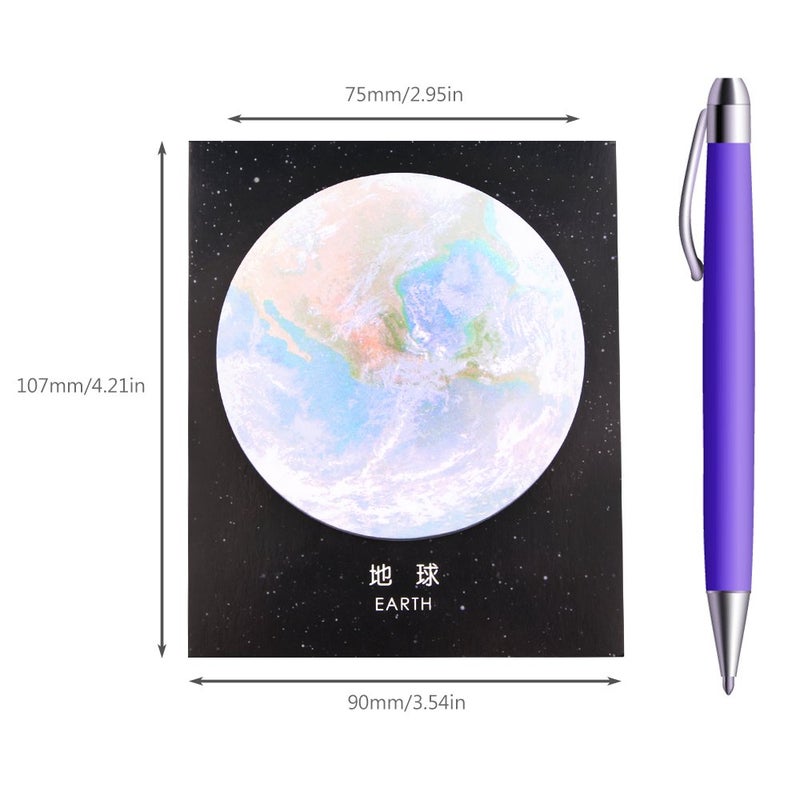 GTHER Planet Sticky Note, Moon Earth Sticky Notes Cute Fun Cool Circle Self-Adhesive Note Self-Stick Memo Pad Notes for College Classroom Office Notebook(6 Pads, Planet) - Image 3